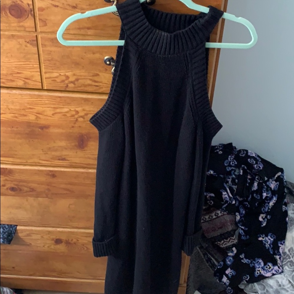 Cold shoulder sweater dress